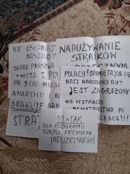 PZPR zestaw łamistrajkowych plakatów sprzed XII.81