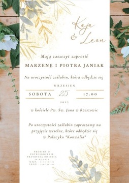 Zaproszenie na Ślub personalizowane