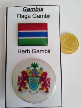 Odznaka Flaga Herb Gambii