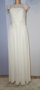 Sukienka długa nowa koktajlowa ecru H&M suknia