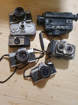 Stare aparaty fotograficzne 6 sztuk gratis 