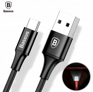 Kabel USB - USB typ C Baseus 2 m Podświetlenie LED