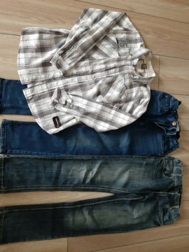 Koszula Zara r. 140 oraz dwie pary jeansów r. 146