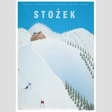 Plakat Stożek z serii Polskie Schroniska Beskidy