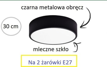 Lampa sufitowa Plafon BL-302 30cm 2xE27 Czarna