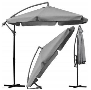 Parasol OGRODOWY PREMIUM SOLIDNY szary 350 x 240cm