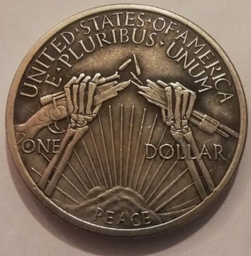 Peace Dollar przełamany karabin dolar pokoju