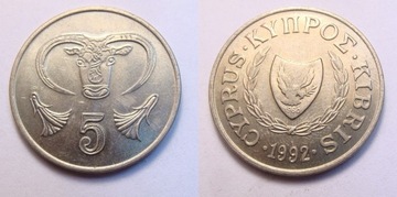 Cypr 5 cents 1992