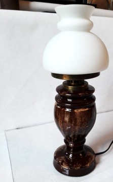 Lampa stołowa elektryczna retro stylizowana na naftową vintage