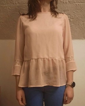 Bluzka z falbanką, baskinką, koronkowa H&M 170cm