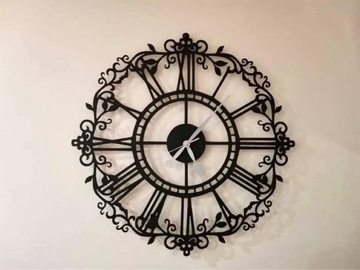 Zegar ścienny metalowy loft 50cm ażurowy 