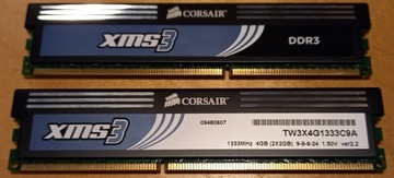 XMS3 corsair DDR3 4GB (2x2GB) TW3X4G1333C9A 1.5V