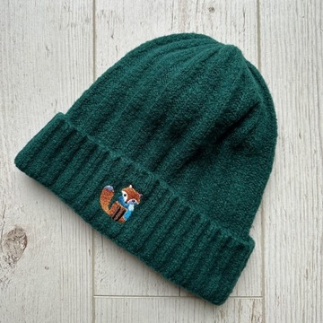 Zimowa zielona czapka z lisem eloy rossmann