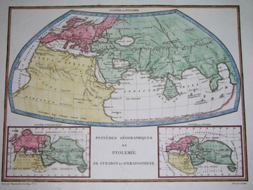1812 oryginał MAPA EUROPA ŚWIAT ANTYK PTOLEMEUSZ