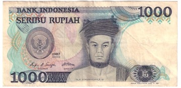 Indonezja, banknot 1000 rupii 1987 - st. 3 T