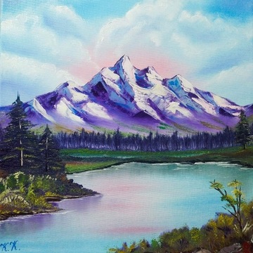 Obraz olejny „Samotna Góra” pejzaż górski
