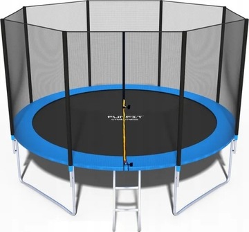 TRAMPOLINA OGRODOWA 374CM Z SIATKĄ DRABINKA FUNFIT