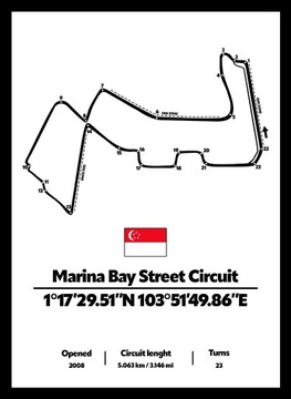 Marina Bay Street Circuit - plakat A4