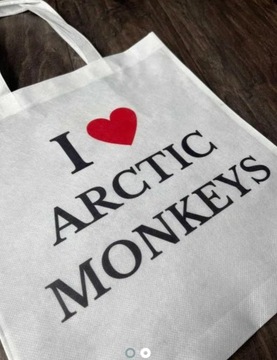 Biała torba tote bag i love arctic monkeys