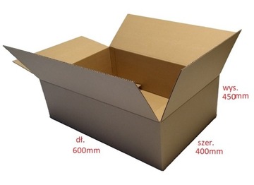 Pudełko klapowe z tektury falistej C 600x400x450mm