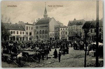 WRZEŚNIA Wreschen Rynek bazar targ stragany 1916 