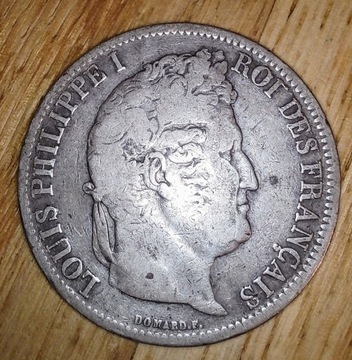 Rzadkie 5 franków 1831 , Ludwik Filip I, B
