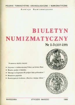 BIULETYN NUMIZMATYCZNY ROCZNIK 1988 .