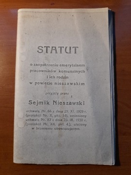 Statut o zaopatrzeniu emerytalnym pracowników 1929