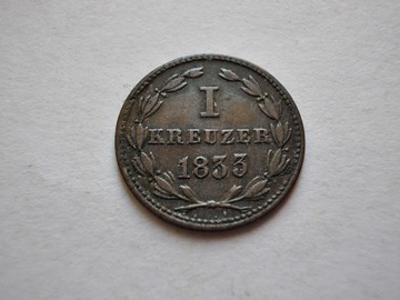 NASSAU  1 Kreuzer 1833, Cu