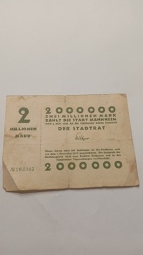 2 Miliony Marek 1923 rok Niemcy 
