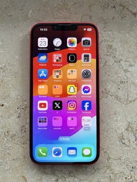 Iphone 14 red 128 GB cały komplet / 95%