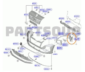 Dukt powietrza lewy zderzak Tucson 4 IV 86543N7CA0