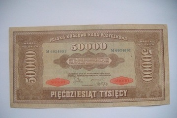 Polska Banknot 50000 Marek Polskich.1922 r.seria M