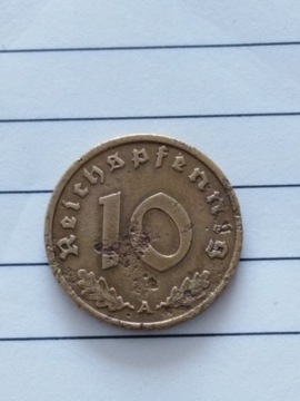 Moneta 10 reichspfennig 1937 A