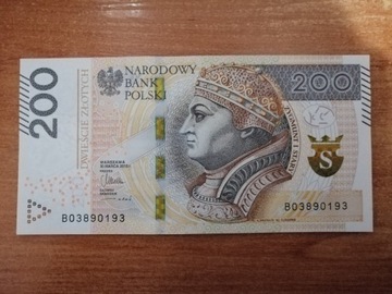 Banknot 200 zł seria BO