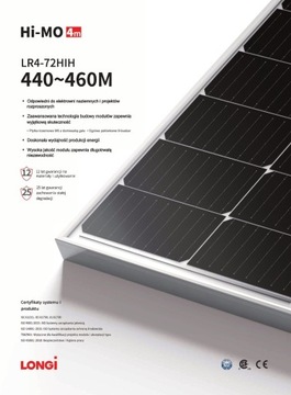 Moduł pv Longi LR4-72 HIH-445M