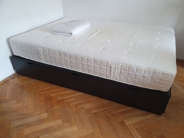 Ikea łóżko dwuosobowe z szufladami Nordli 140x200