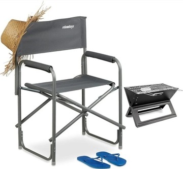 Krzesło plażowe ogrodowe kempingowe, szerokie,