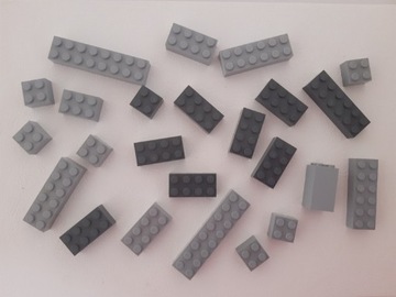 Klocki Lego brick szare 2x2 2x3 2x4 2x6 2x8