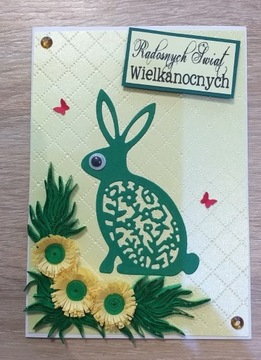 Kartka na WIELKANOC rękodzieło hand made quilling 