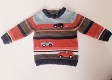 Sweter Next z autami dla chłopca 9-12