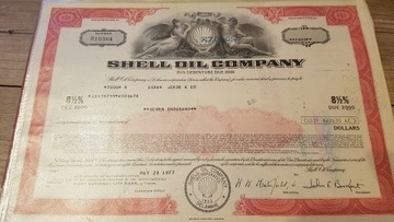 Shell Oil -obligacja na 8,5% na kwotę $7000 z 1977