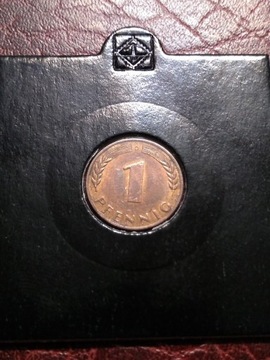 Moneta Niemcy RFN 1 pfennig 1966 D