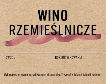 -=10 szt 99x79 naklejki Wino Rzemieślnicze alkohol