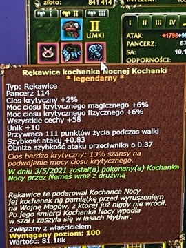 Rękawice kochanka Nocnej kochanki-majuna