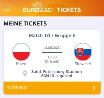 4 bilety Polska Słowacja 3. Kat