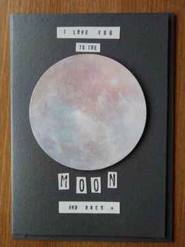 Kartka okolicznościowa ręcznie robiona Księżyc