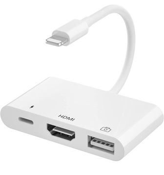 3w1 ADAPTER przejściówka Lightning HDMI USB OTG