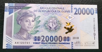 GWINEA, 20000 FRANCS 2018 