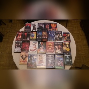 Kolekcja filmów 28 z wampirami na kasetach VHS